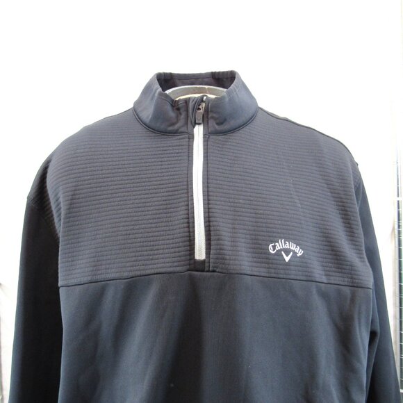 Callaway Men's Black Long Sleeve Pullover Jacket Shirt 1/4 Zip Pockets Size XXL - Picture 2 of 10